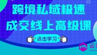 跨境私域极速成交线上高级课 跨境私域极速成交线上高级课