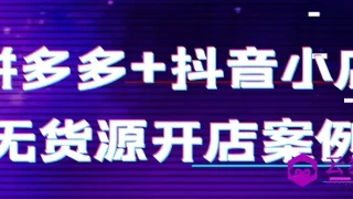 拼多多+抖音小店无货源开店案例