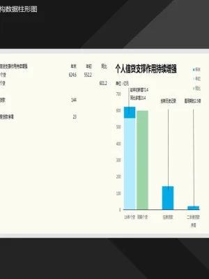 个人信贷情况数据分析柱形图Excel模板